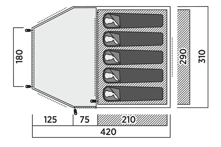 5 Personen Tunnelzelt Kinn 5 Ausstellungsstück