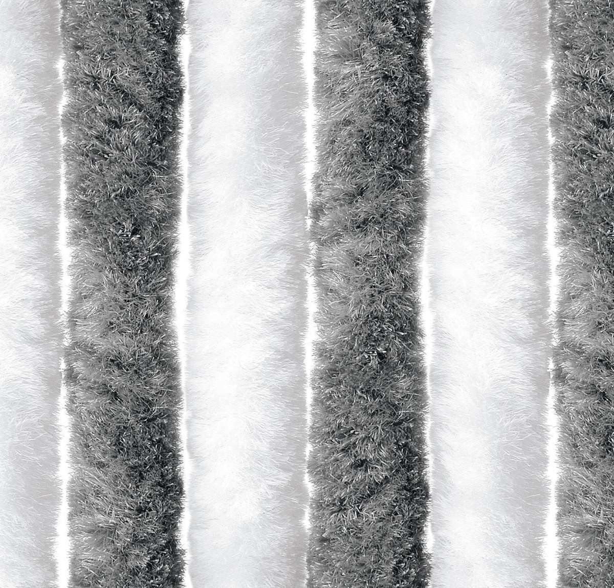 Flauschvorhang 56 x 200cm grau / weiß / schwarz