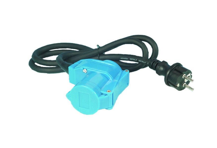 Adapterkabel, CEE-Winkelkupplung + Schuko-Stecker