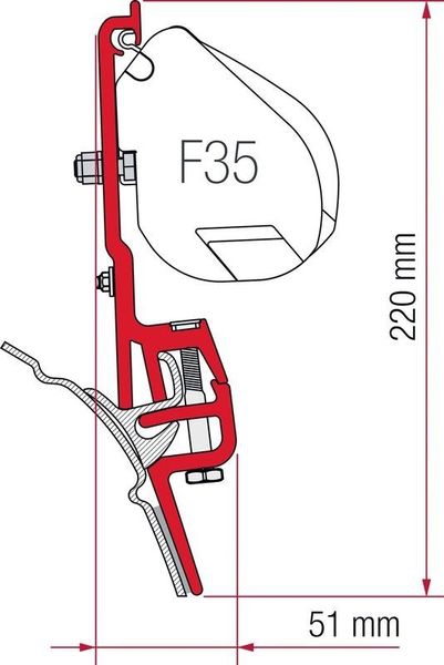 Kit Brandrup VW T4 Multivan Markisenadapter F45, F35
