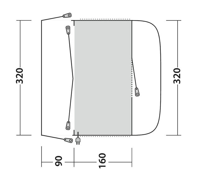 Busvorzelt Fresno Ausstellungsstück