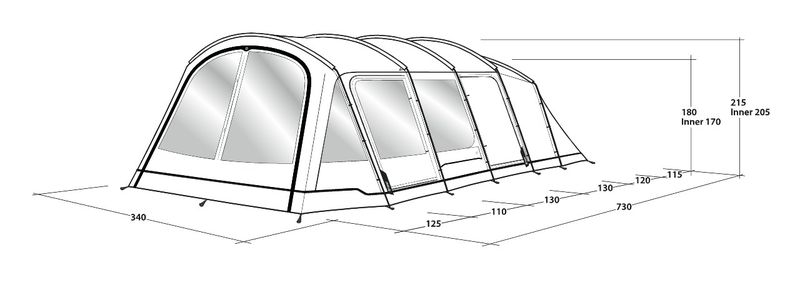 5 Personen Tunnelzelt Yosemite Lake 5TC Ausstellungsstück