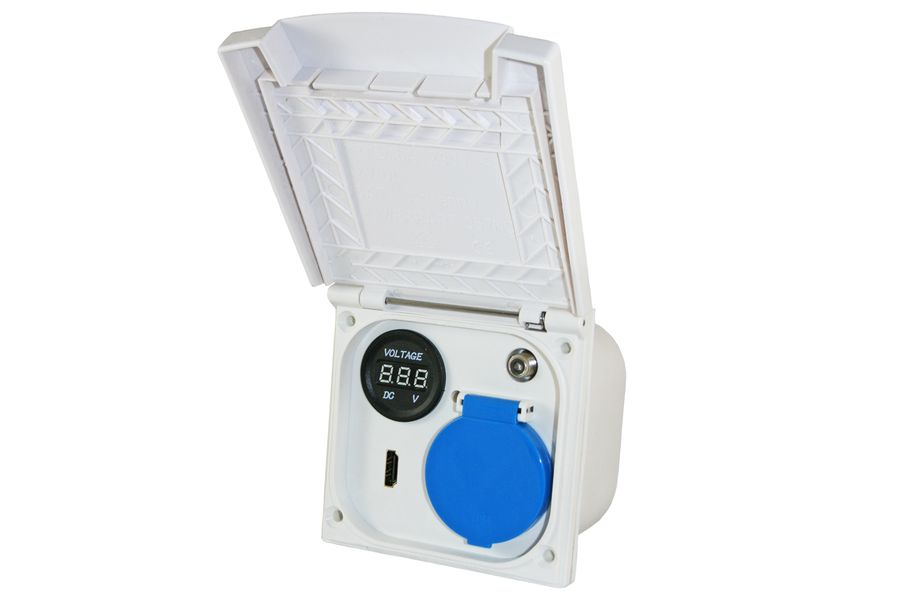 Universal-Steckdose E.S.B. HDMI/Voltmeter ND Weiss