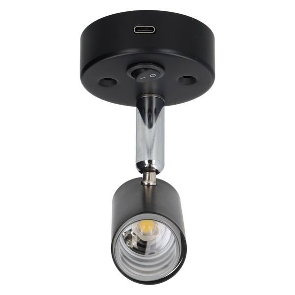 Sao Aufbauleuchte LED mit Schalter + USB-C schwarz