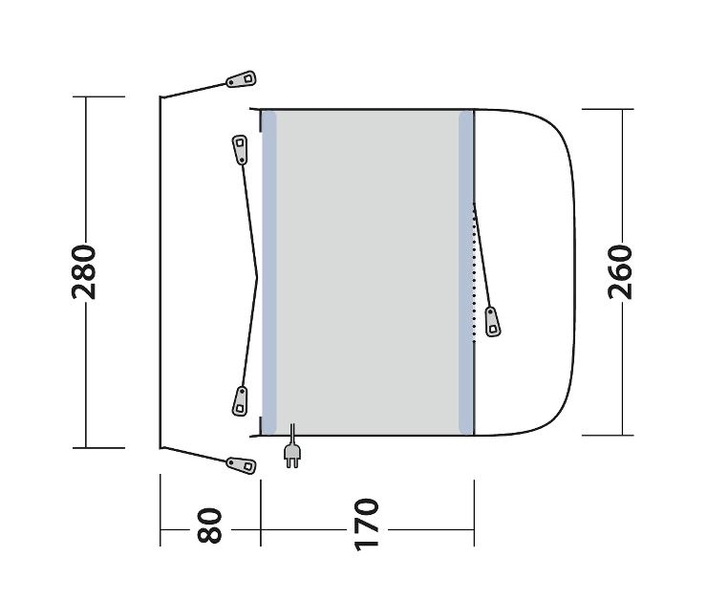 Frei stehendes Busvorzelt Santa Monica Air Mid/tall