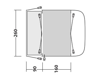 Buszelt Newburg 160 Anbauhöhe 175-200cm