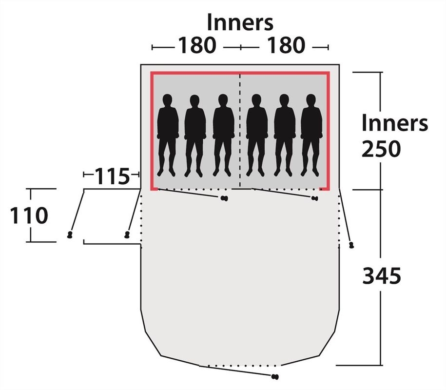 Luftzelt 3-lagiger Isolierungsteppich Montana 6P - Ausstellungsstück -