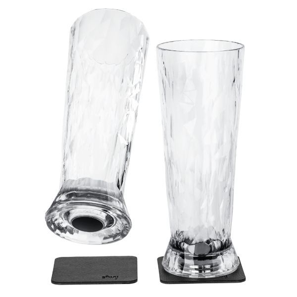 Magnet-Kunststoffgläser Bierglas 500 ml, 2er-Set (crystal)
