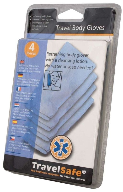 TravelSafe Body Gloves (4 st.) - Einwegwaschlappen