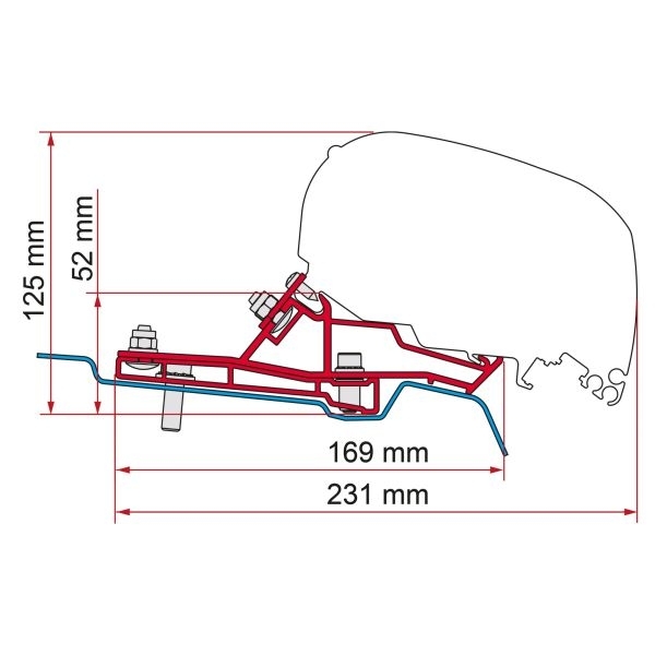 Adapter Ford Transit Van L2 1 x 290 cm für F80s -II.Wahl-