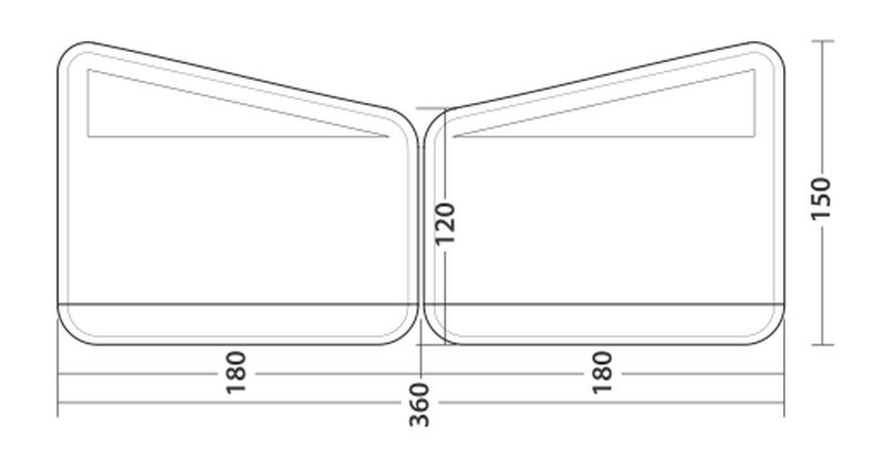 Aufblasbarer Windschutz Air Scalable 180, 360 x 150 cm