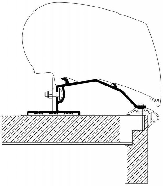 Caravan Roof Adapter zu Omnistor Serie 6 und 9, Länge 3,75 m