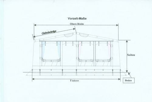Kombi Sonnendach für Vorzelte Giebelmaß: 256-268 cm T=240cm Uml. 900-925cm