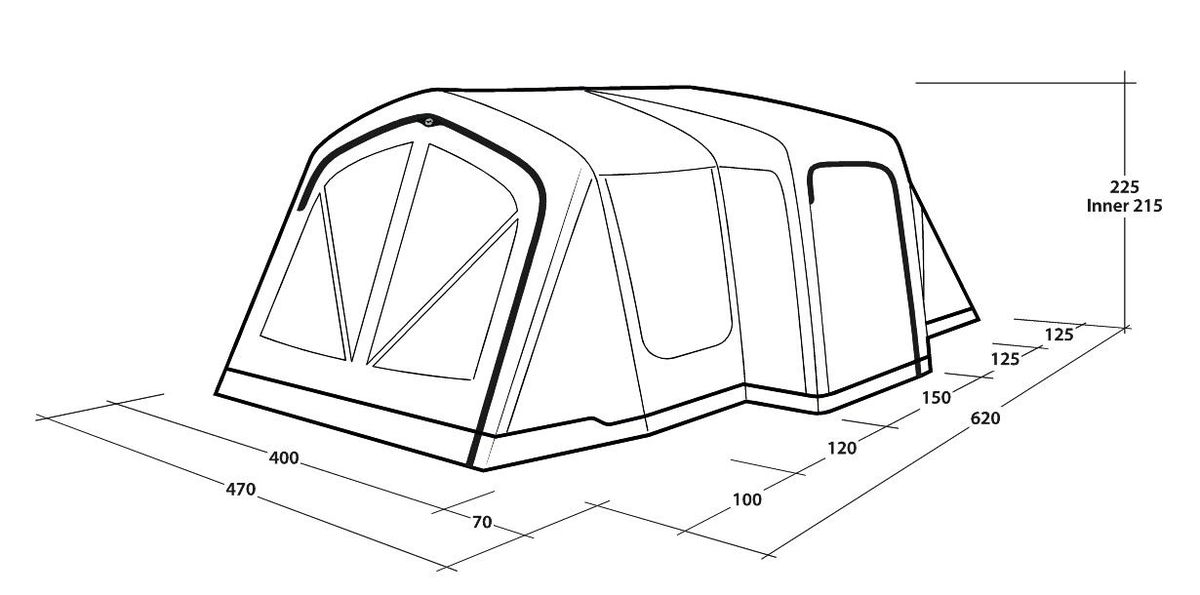 6 Personen Tunnelzelt Montana 6 Air inkl. Teppich und Unterlage