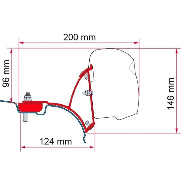 Fiamma Adapter VW T5/T6 Multivan Transporter Deep Black F43