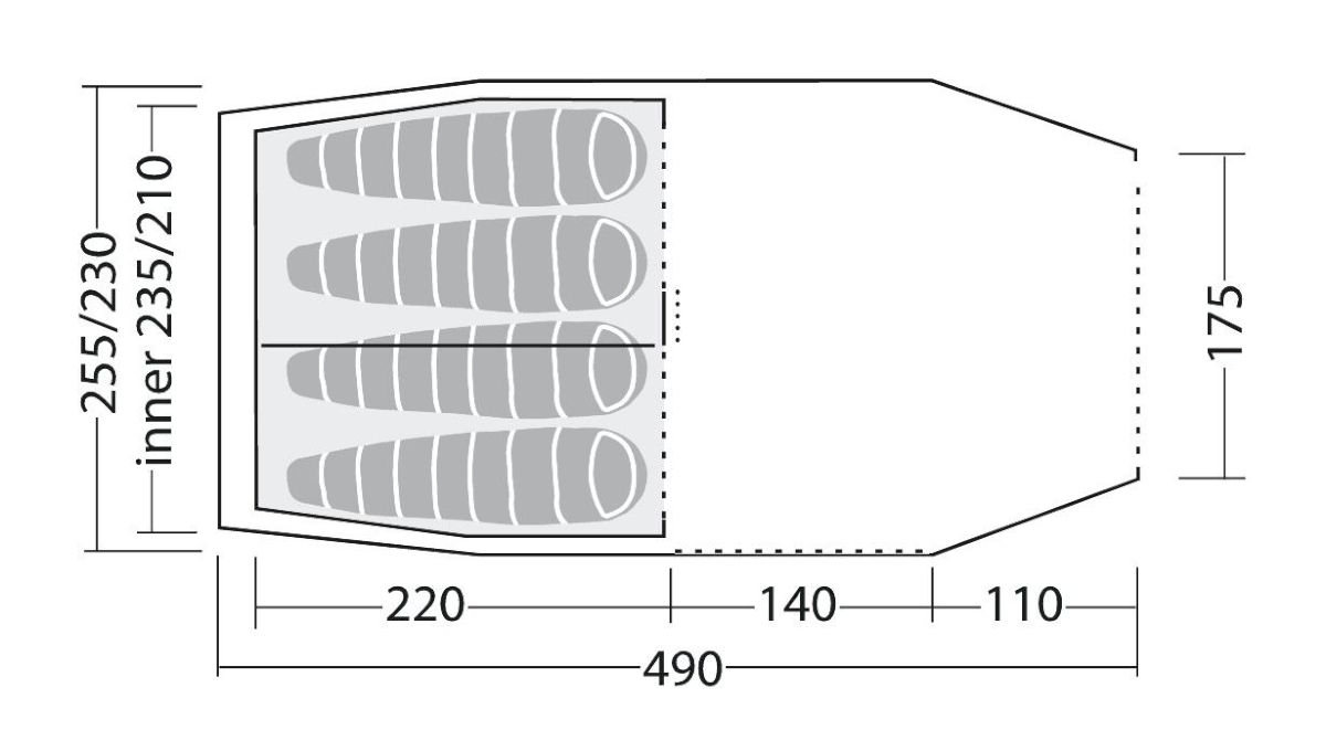 4 Personen Tunnelzelt Cima Versa 4 Ausstellungsstück