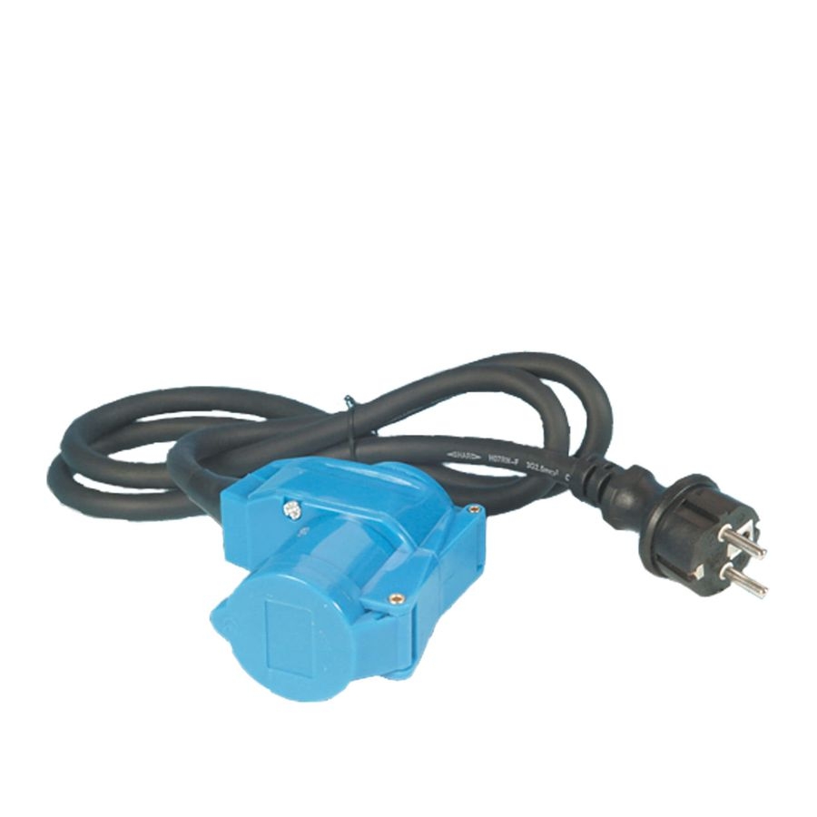 Adapterkabel 1,5m Schuko-Stecker auf CEE-Winkelkupplung