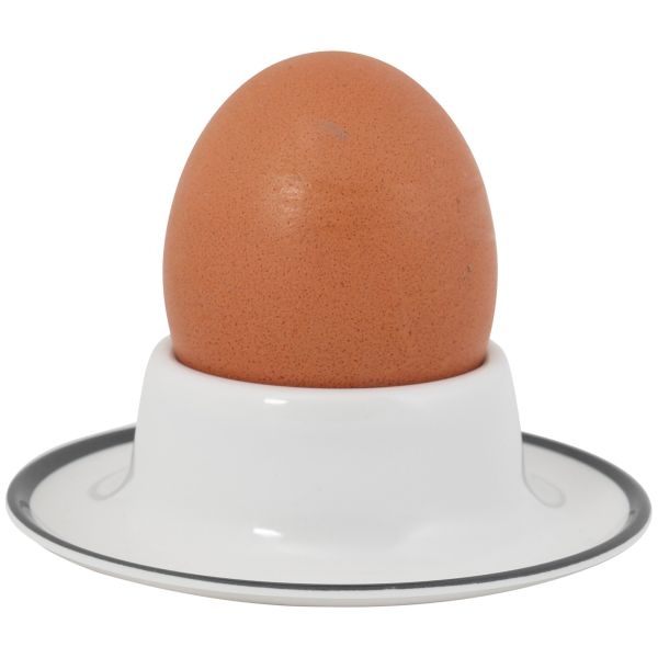 Eierbecher Linea Line 4-teilig, weiß , schwarzer Rand