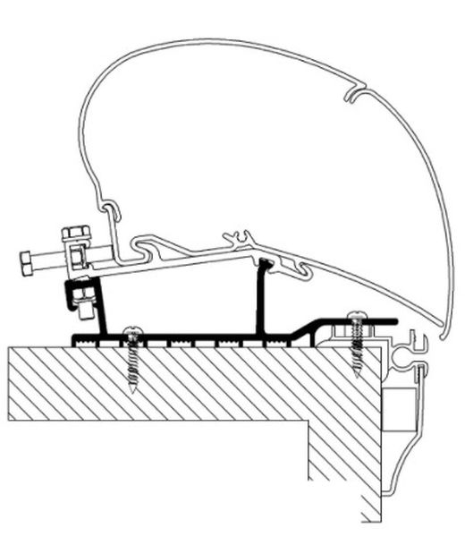 Roof Adapter für Hobby Wohnwagen Bj. 2009 - 2013 zu Omnistor Serie 6 und 9