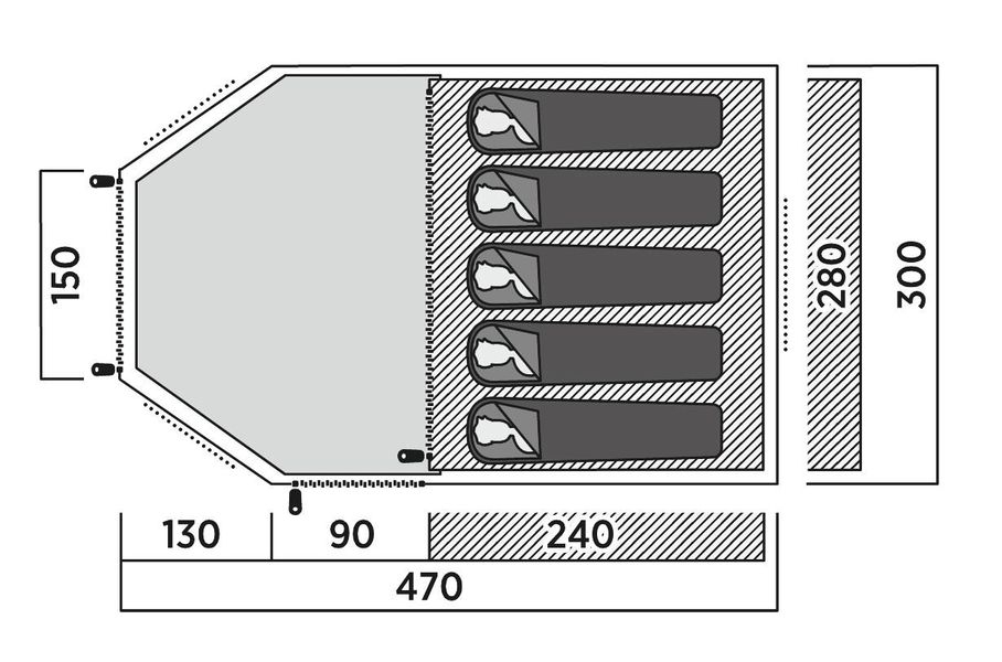 5 Personen Kuppelzelt Eclipse 500 Rustic Green Ausstellungsstück