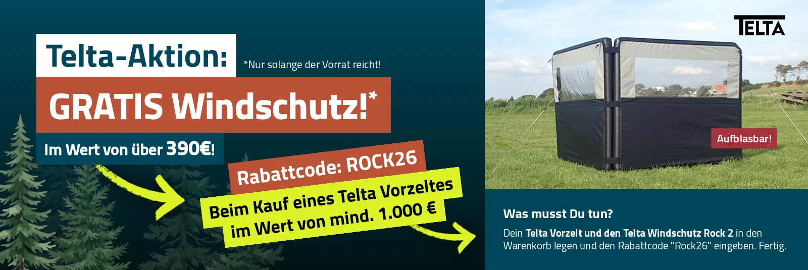 Telta Aktion Gratis Windschutz