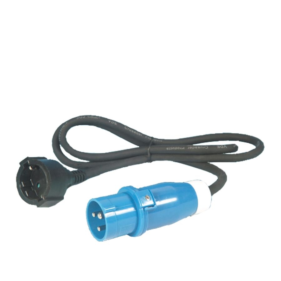Adapterkabel 1,5m Schuko-Kupplung auf CEE-Stecker