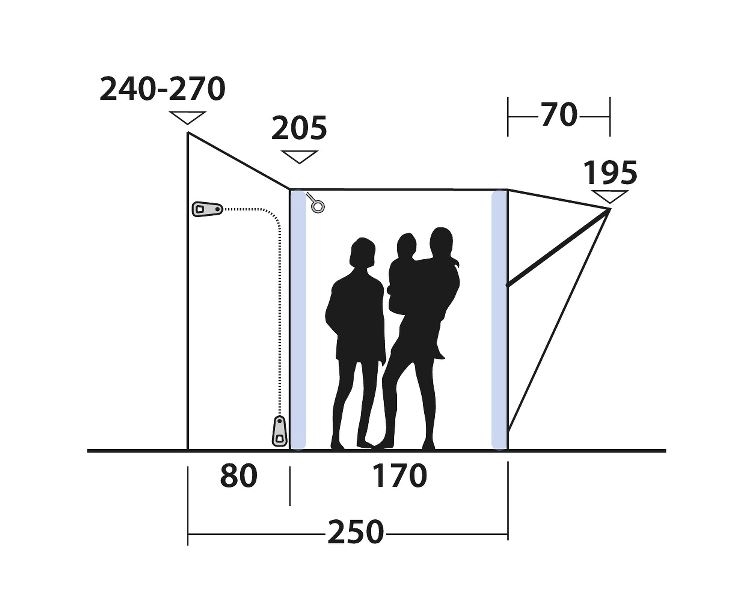 Frei stehendes Busvorzelt Santa Monica Air Mid/tall