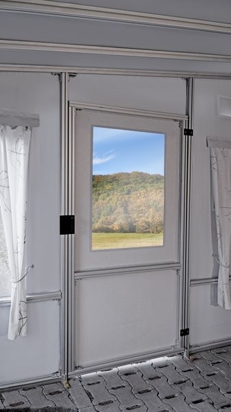 Feste Vorzelttür für Zelte mit Alu-Vierkantgestänge