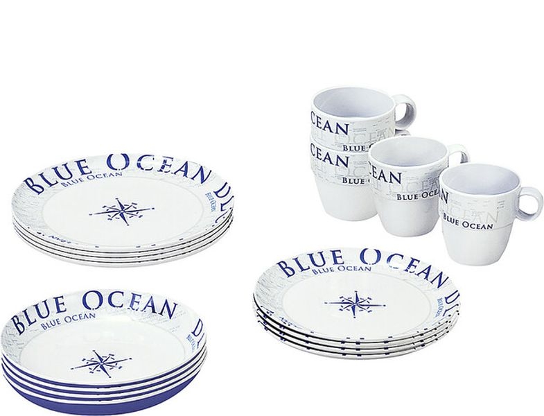 Geschirr-Set Blue Ocean 16-teilig