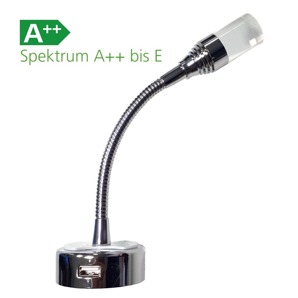 Dimatec Leseleuchte Flexi 2 mit USB mit 2,1 A USB-Anschluss
