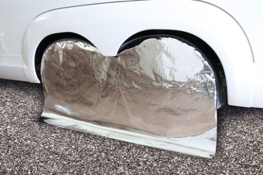 Radschutzhülle mit Sonnenreflektion Tandemachser, Länge 155 cm