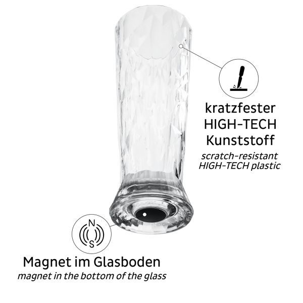 Magnet-Kunststoffgläser Bierglas 500 ml, 2er-Set (crystal)