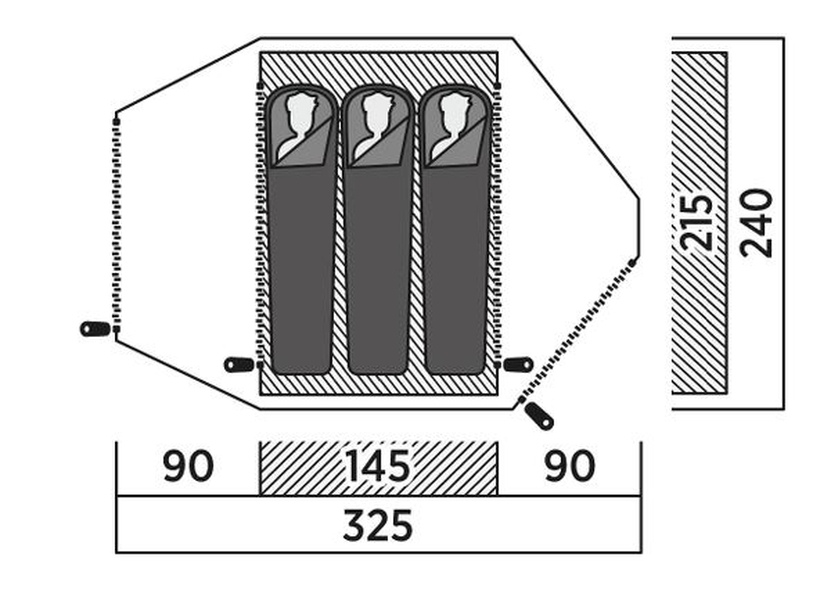 3 Personen Tunnelzelt Vega 300 compact Ausstellungsstück
