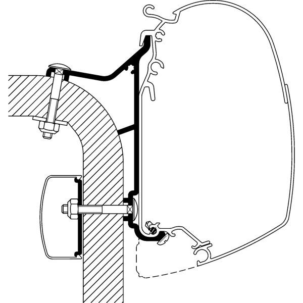 Adapter für Hymer B2-Klasse zu Thule Omnistor Serie 5 und 8