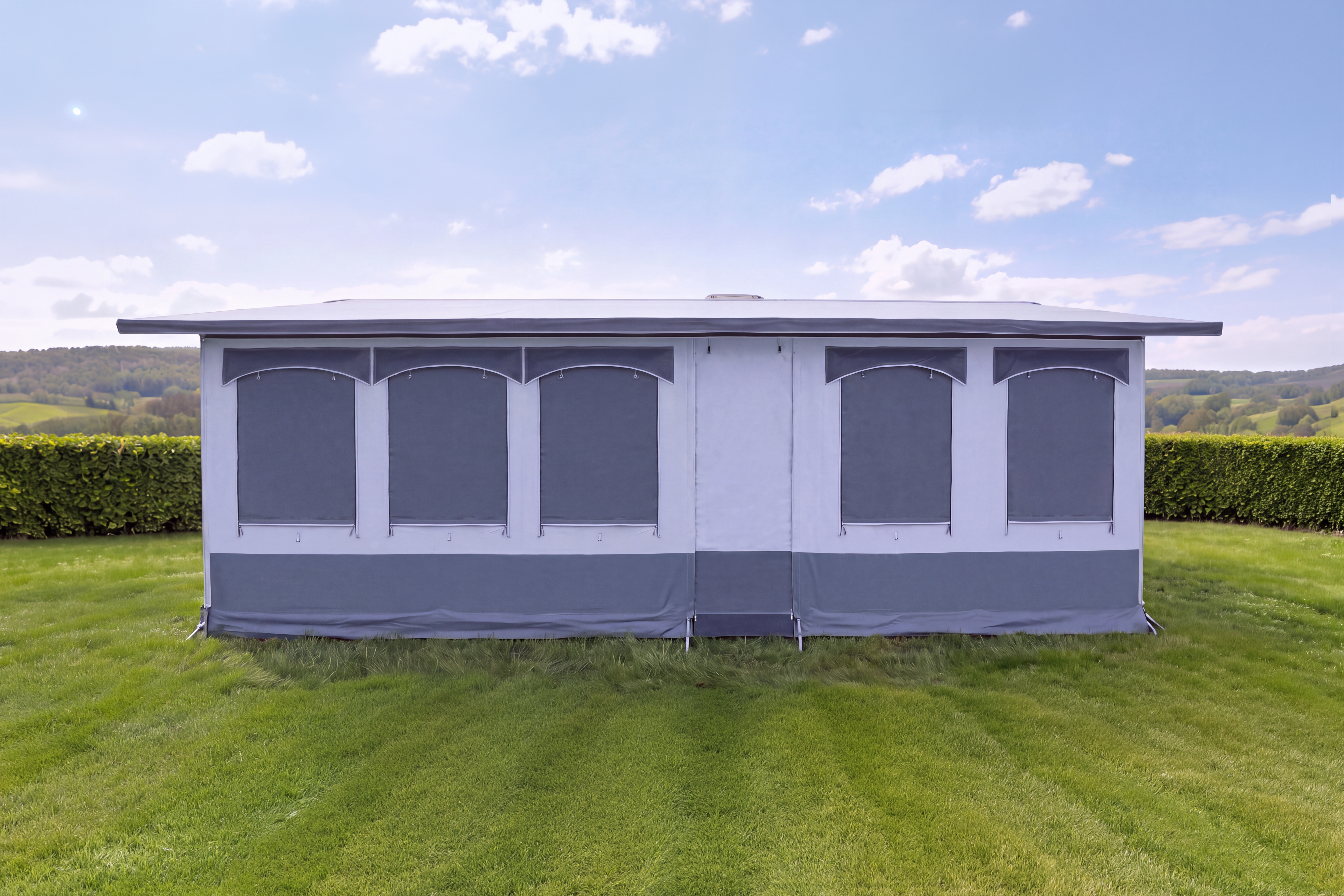 Freistehendes Dauerstandzelt Egeskov Sondermodell 680 x 300 cm