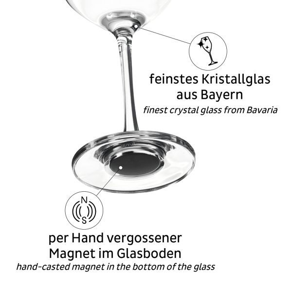 Magnet-Kristallgläser Wein, 2er-Set (klar)