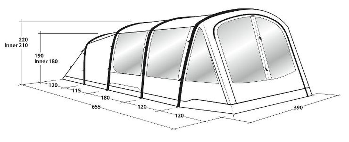 6 Personen Tunnelzelt Windham 6 Air Muster
