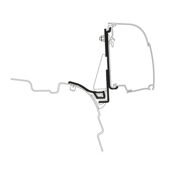 Adapter VW T5/T6 kurzer Radstand mit Reimo Multi Rail für Thule 4200