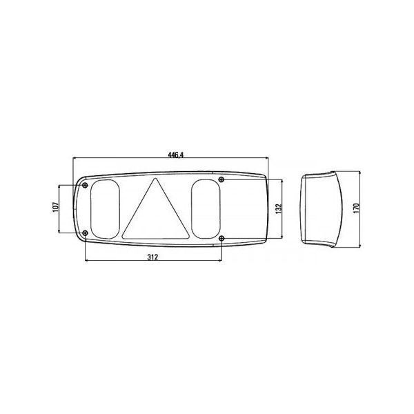 Heckleuchte Caraluna I - Wohnwagen links 12 V