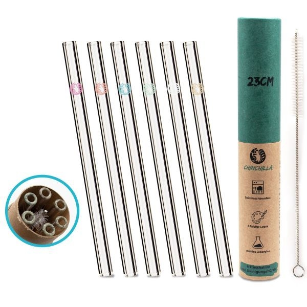 Glastrinkhalme - 6 Stück, L