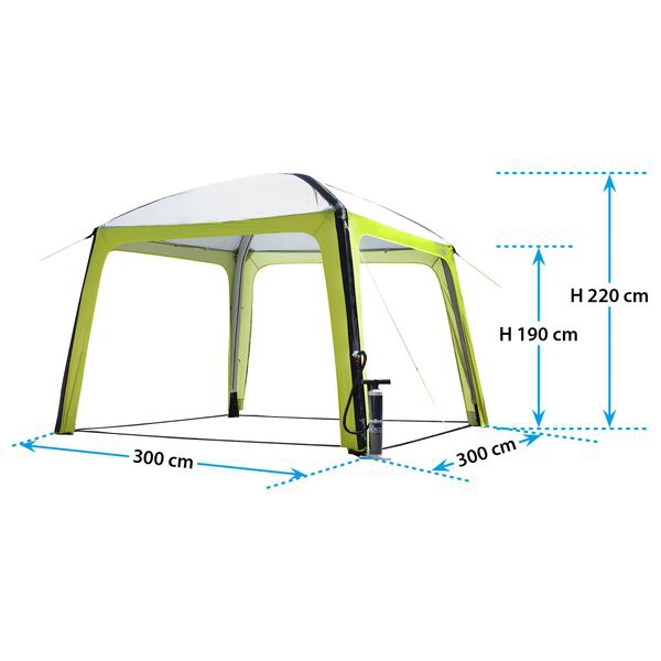 Aufblasbarer Pavillon Aquamar 300 x 300 x 220 cm
