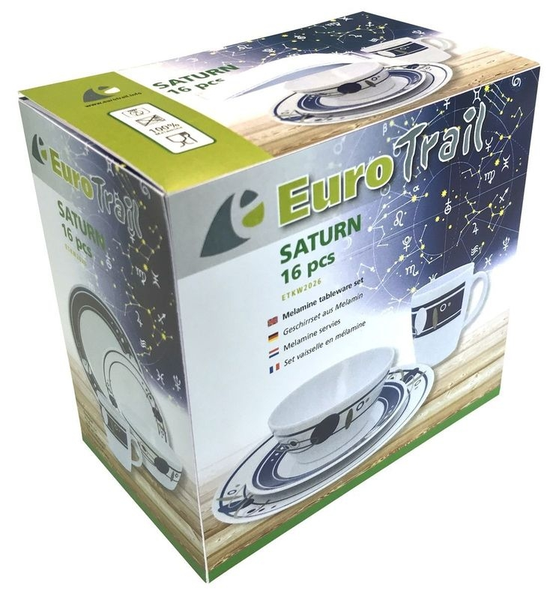 Melamin Geschirrset Saturn, 16 Teilig