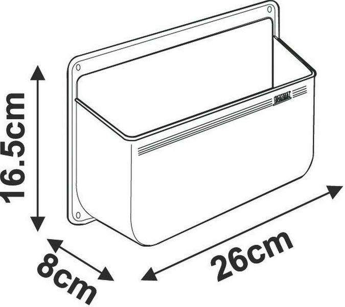 Staubehälter L 26 x 8 x 16,5 cm