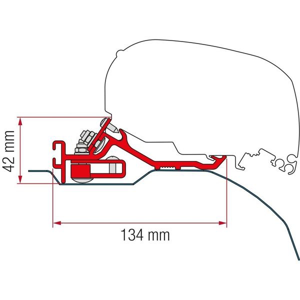 Kit Fiat Ducato High Roof Super Long Markisenadapter F80