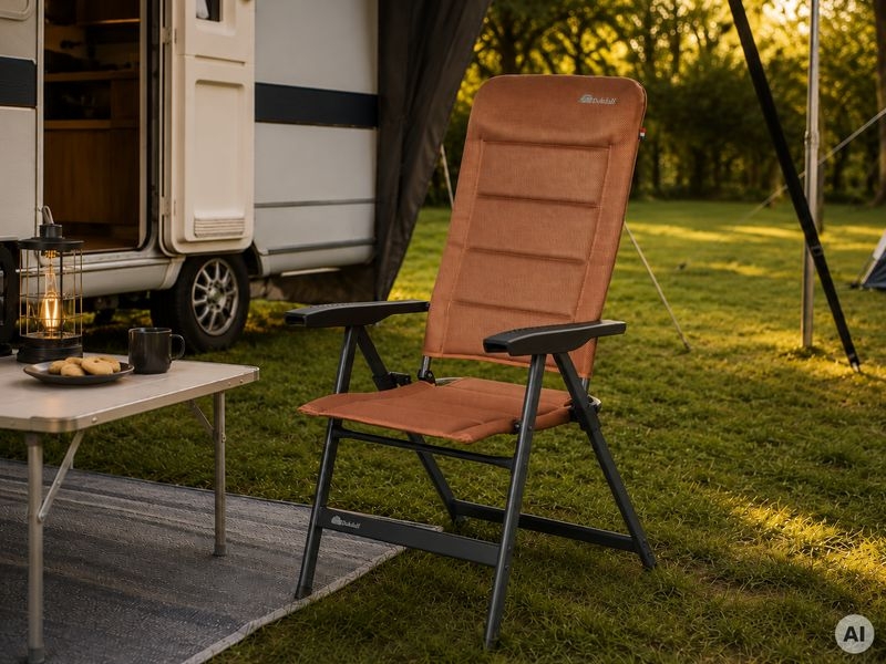 Campingstuhl Brillante 3D Mesh schwarz/cognac