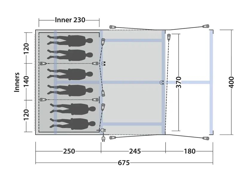 6 Personen Tunnelzelt Boston 6 Air TC