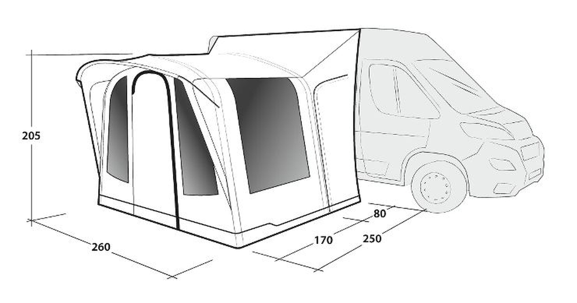 Frei stehendes Busvorzelt Santa Monica Air Mid/tall