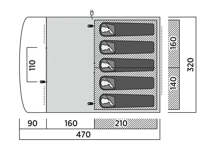 5 Personen Tunnelzelt Brimnes 5 Air