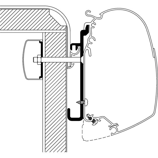 Adapter Rapido Serie 7, 8, 9 für Omnistor-Markisen Serie 5, Länge 3,50m -II. Wahl-