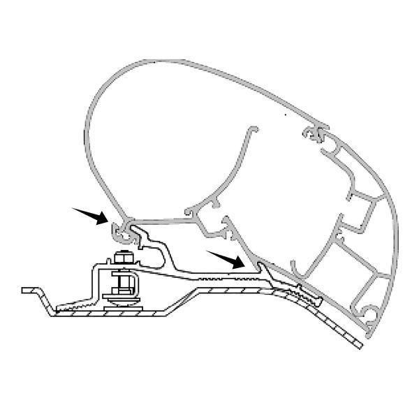 Adapter für Fiat Ducato ab Bj. 2006/07 zu Serie 2, Länge 3,75 m